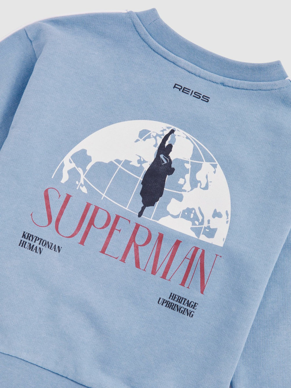 Reiss | 9-13 yrs Superman Logo Print Sweatshirt in Light Blue