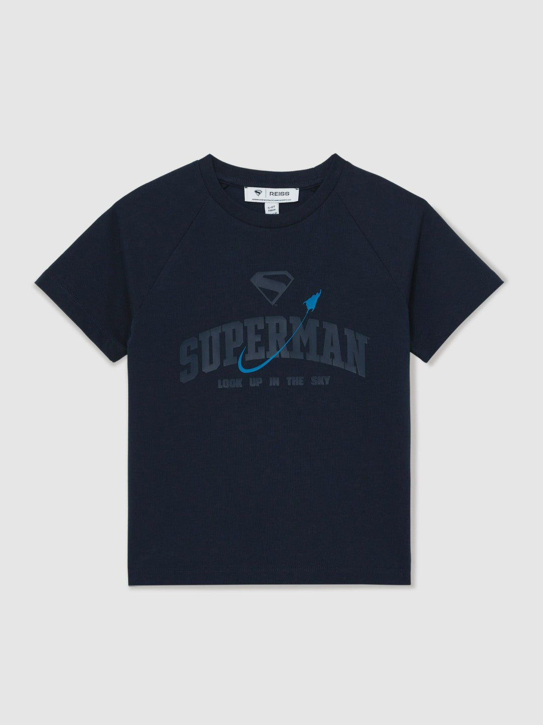 Reiss | 13-14 yrs Superman Raglan Logo T-Shirt in Navy Blue