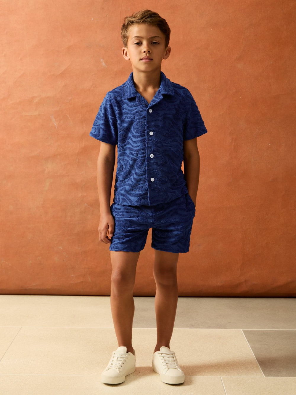 Reiss | 13-14 yrs SmileyWorld Wave Texture Shirt in Bright Blue