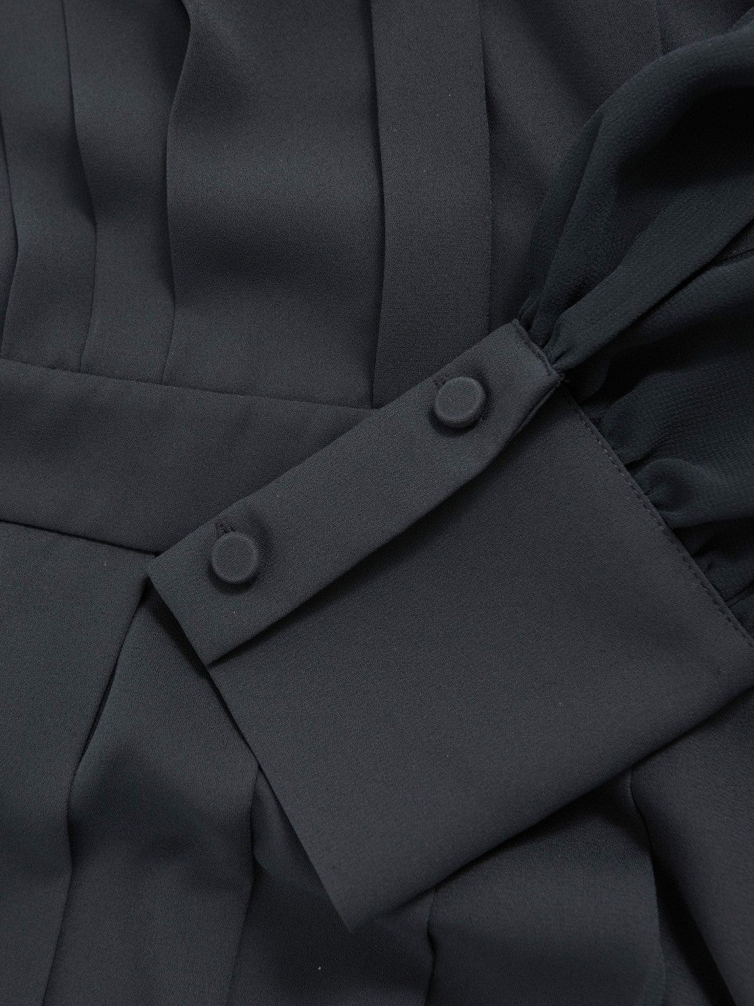 Reiss | Pleated Sheer-Sleeve Mini Dress in Navy