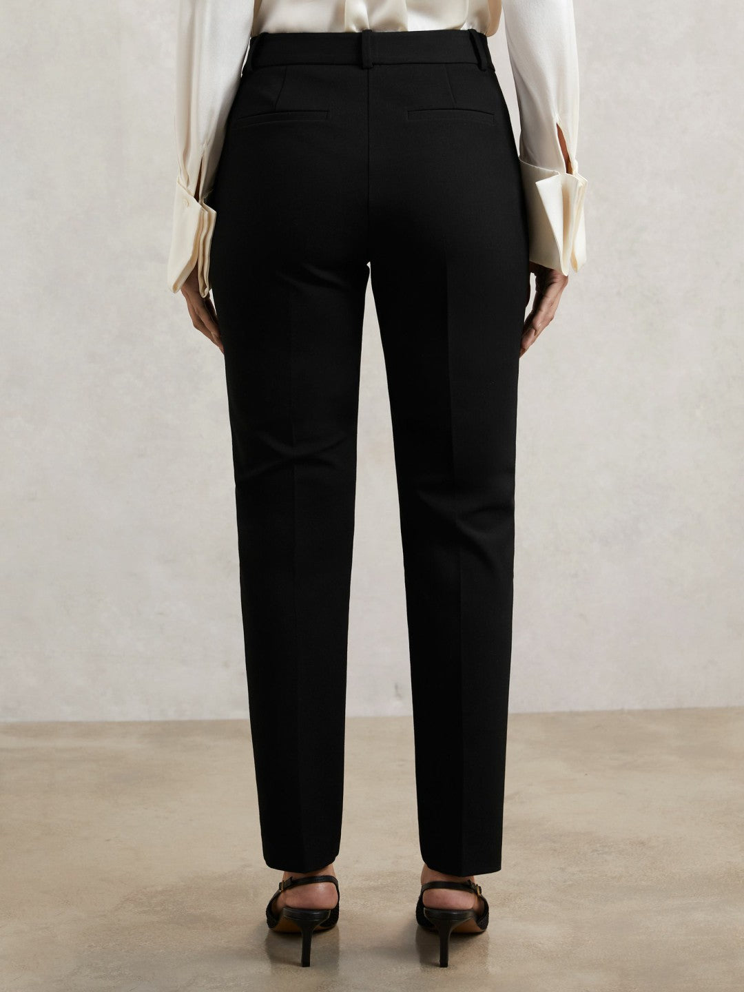 Reiss | Pintuck Tapered Trousers in Black