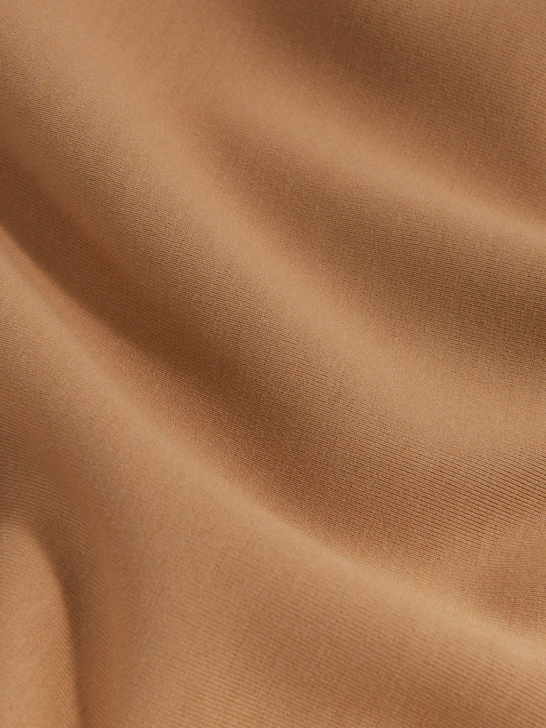 Reiss | Interlock Jersey Crew Neck T-Shirt in Light Camel Brown