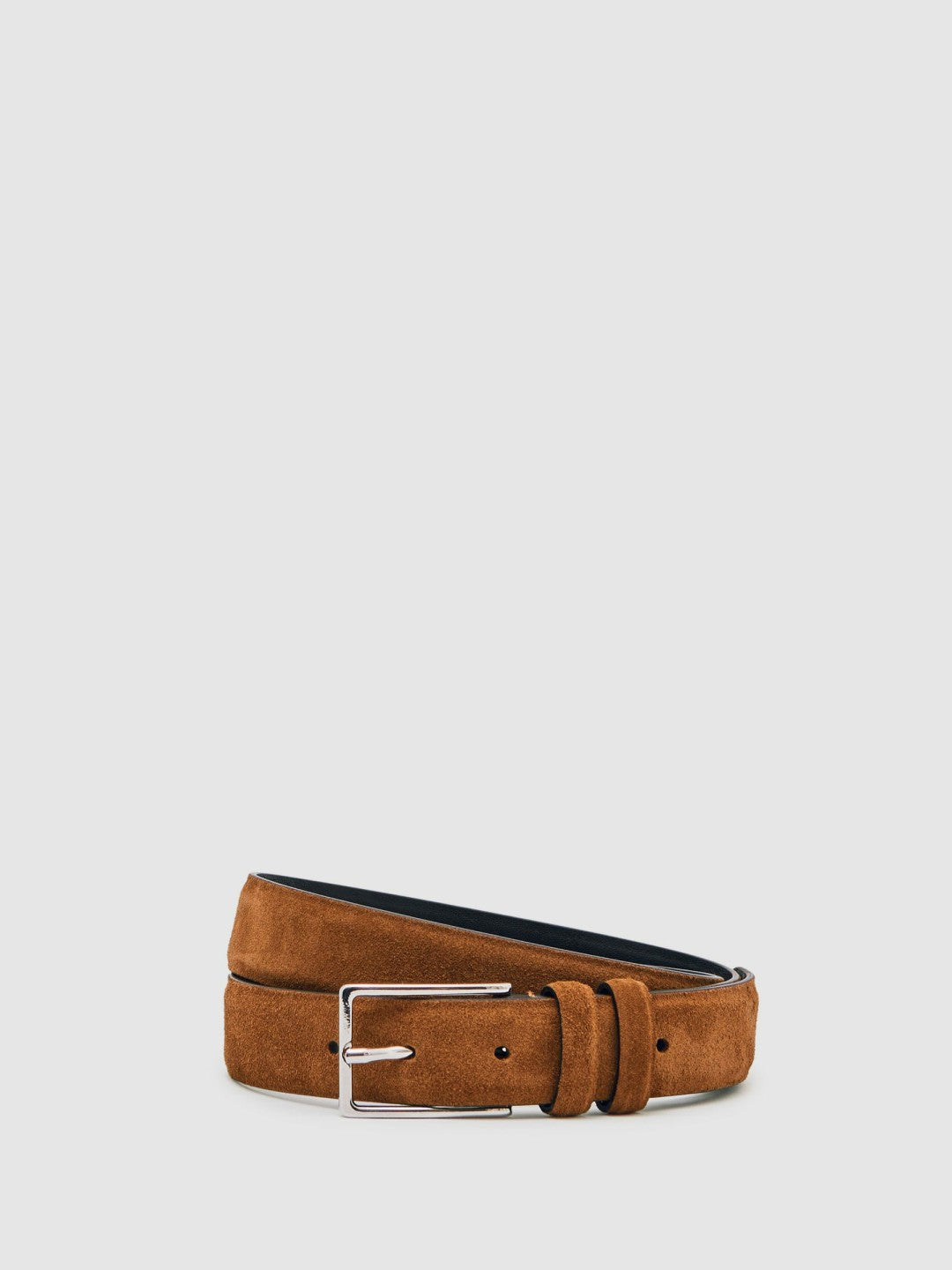 Reiss | Suede Belt in Tobacco Brown