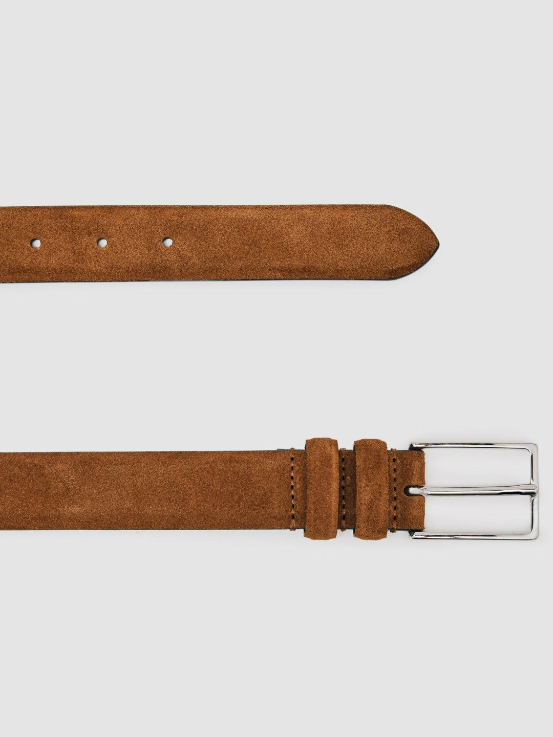 Reiss | Suede Belt in Tobacco Brown