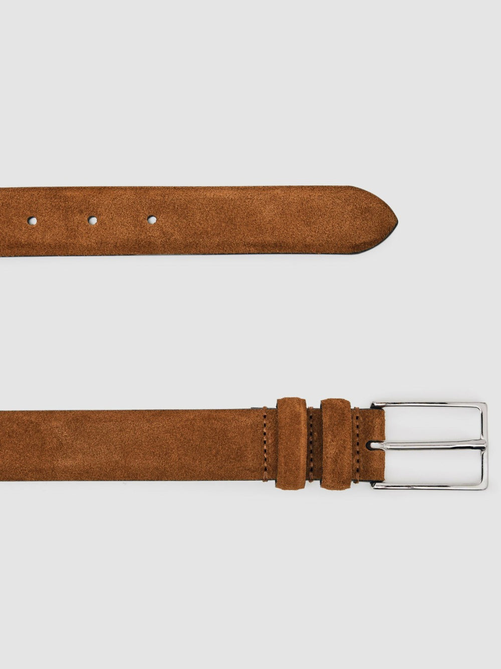 Reiss | Suede Belt in Tobacco Brown