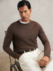 Reiss | Suede Western-Style Belt in Dark Brown