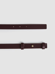 Reiss | Leather Square Hinge Belt in Burgundy