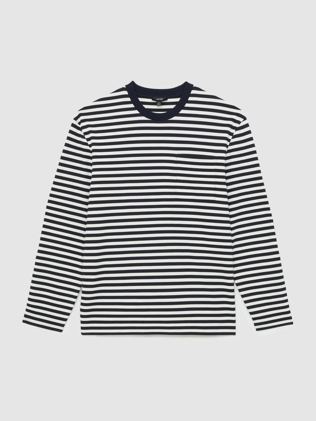 Reiss | Striped Crew-Neck T-Shirt in Navy/White