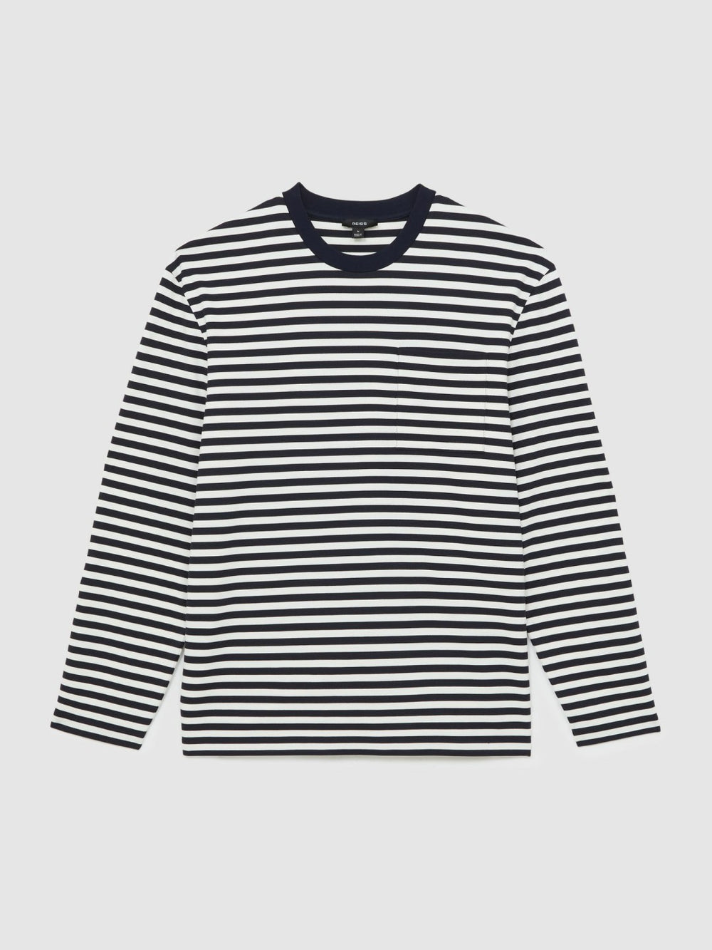 Reiss | Striped Crew-Neck T-Shirt in Navy/White