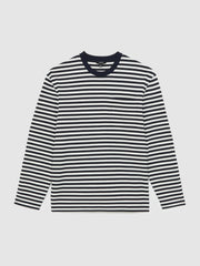 Reiss | Striped Crew-Neck T-Shirt in Navy/White