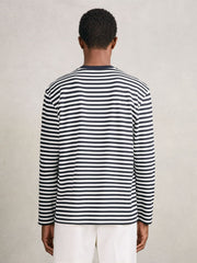 Reiss | Striped Crew-Neck T-Shirt in Navy/White