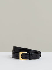 Reiss | Suede Square Buckle Belt in Black