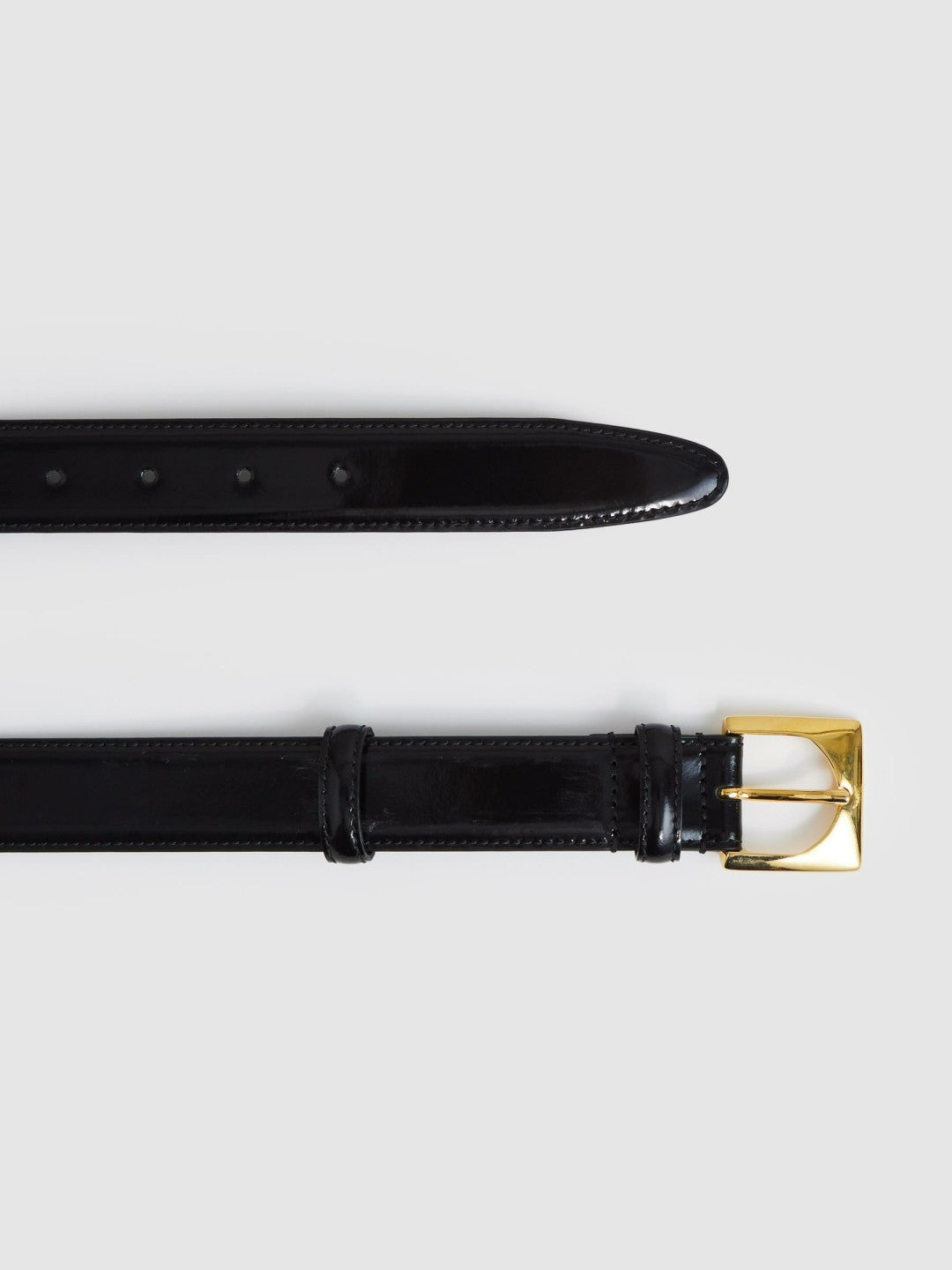 Reiss | Suede Square Buckle Belt in Black