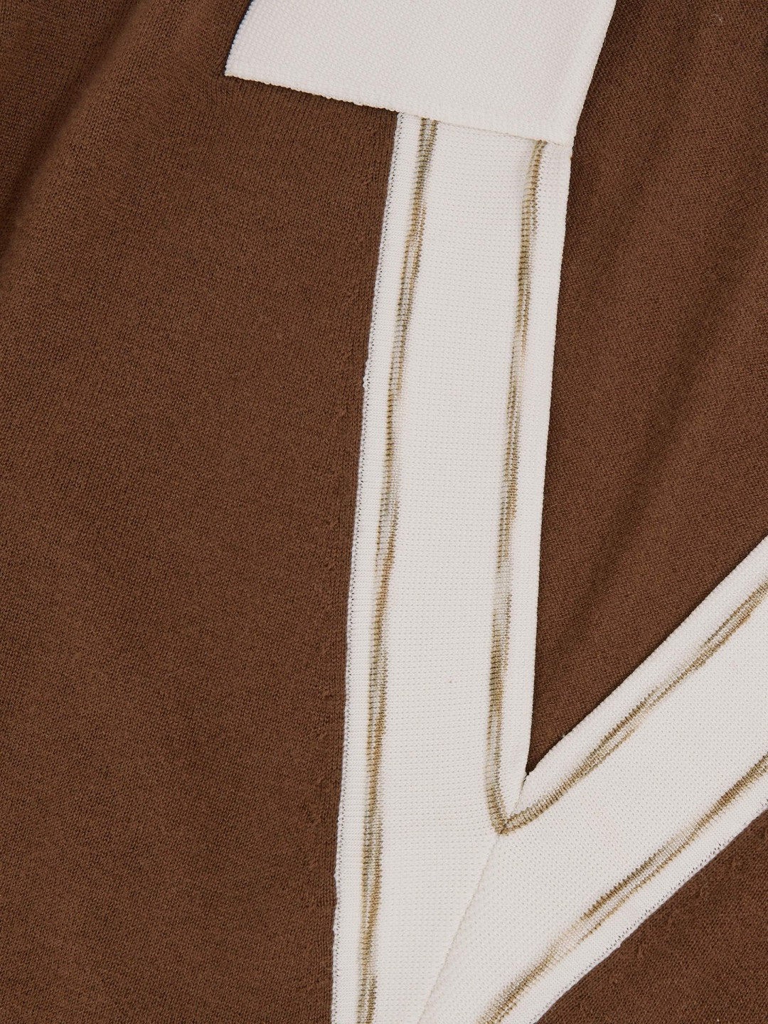 Reiss | Wool Collared Cricket Jumper in Chocolate Brown/Ivory