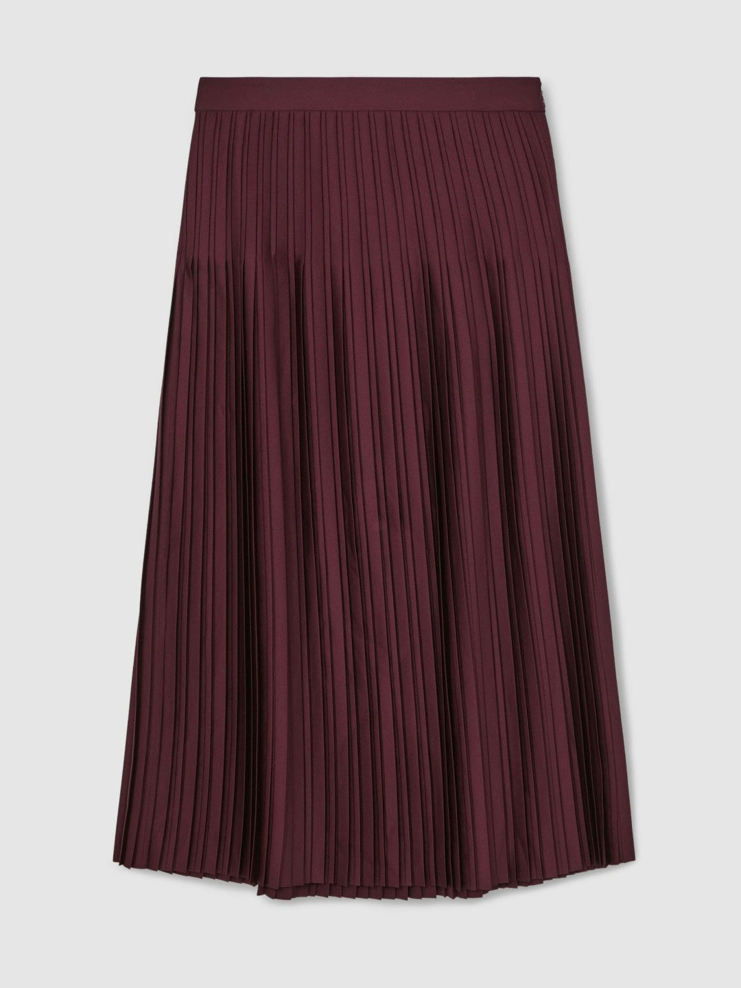 Reiss | Pleated Midi Skirt in Burgundy