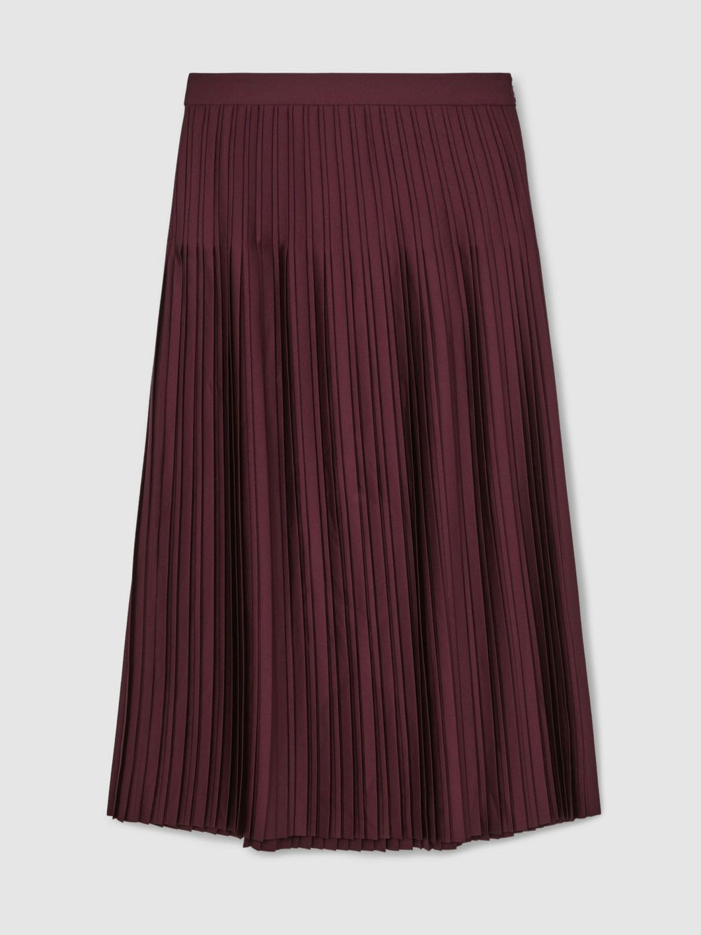 Reiss | Pleated Midi Skirt in Burgundy