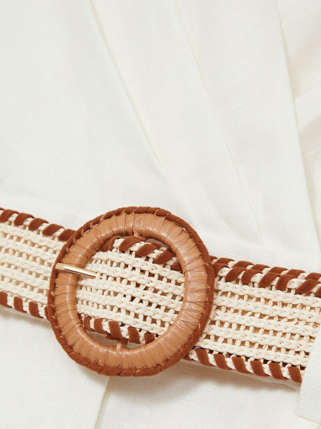 Reiss | Linen Belted Sleeveless Wrap Playsuit in Cream