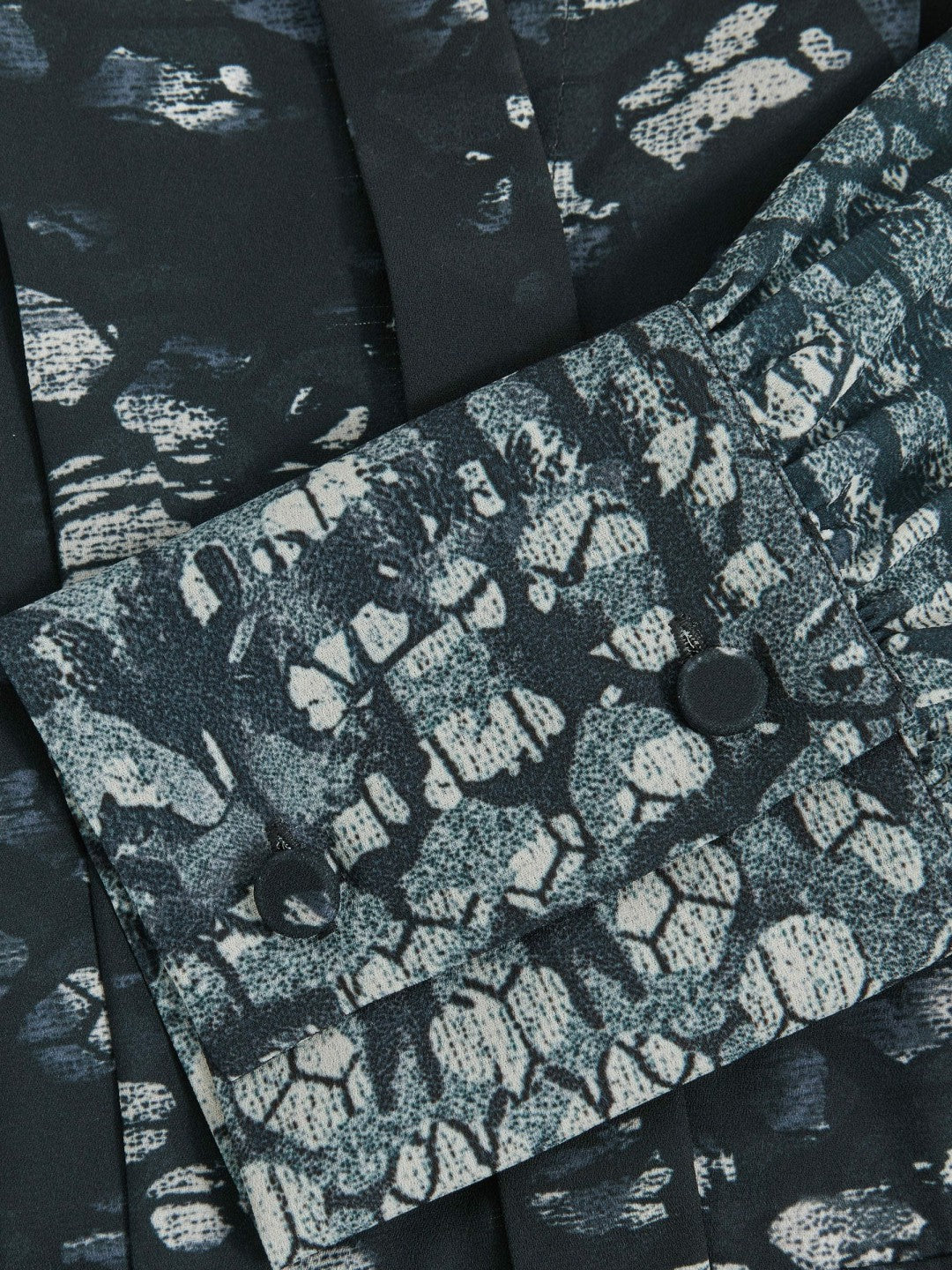 Reiss | Printed Pleated Shirt Dress in Navy