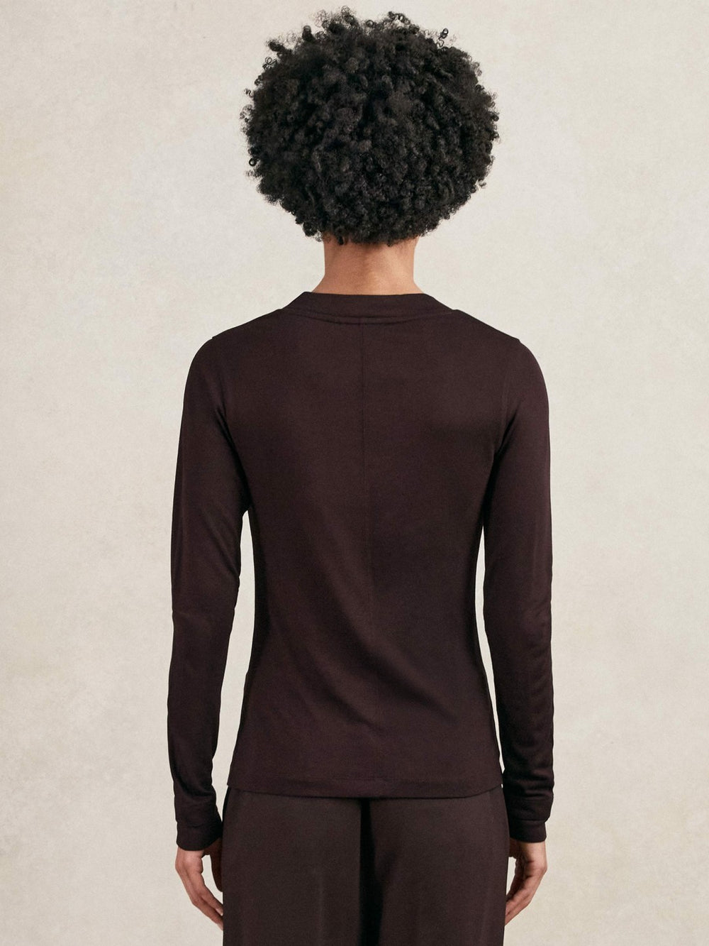 Reiss | Jersey V-Neck Top in Plum