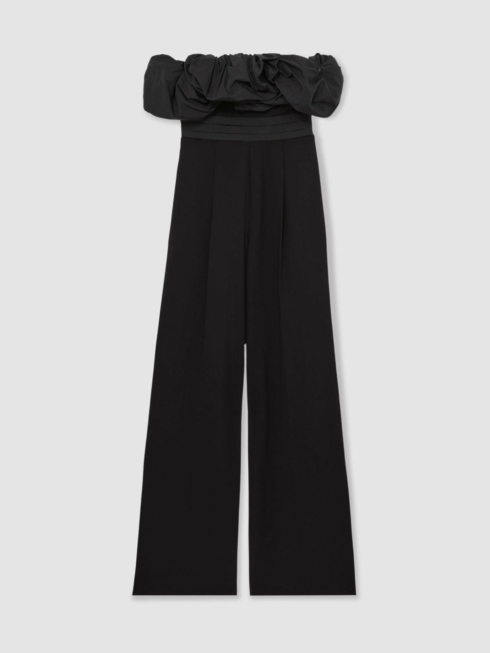 Reiss | Sculptural Strapless Wide-Leg Jumpsuit in Black