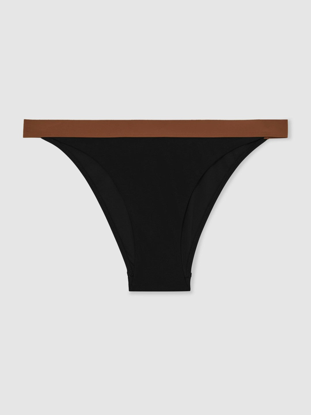 Reiss | Contrast-Trim Bikini Bottoms in Black/Tan