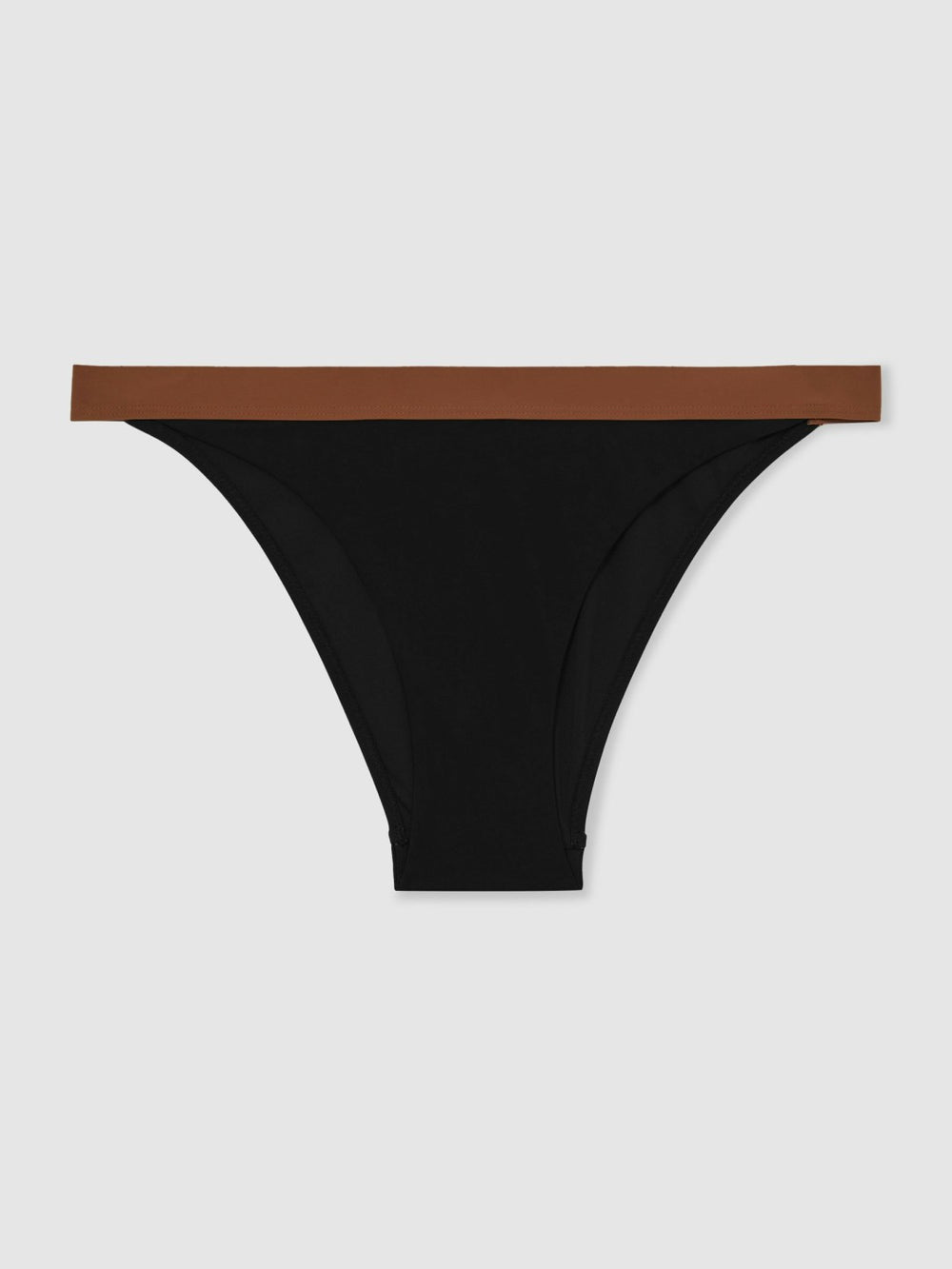 Reiss | Contrast-Trim Bikini Bottoms in Black/Tan