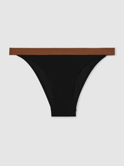 Reiss | Contrast-Trim Bikini Bottoms in Black/Tan