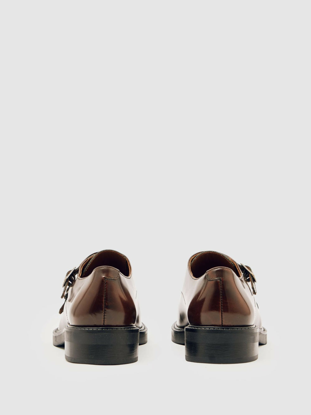 Reiss | Leather Double-Strap Monk Shoes in Tan