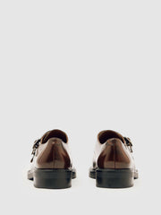 Reiss | Leather Double-Strap Monk Shoes in Tan