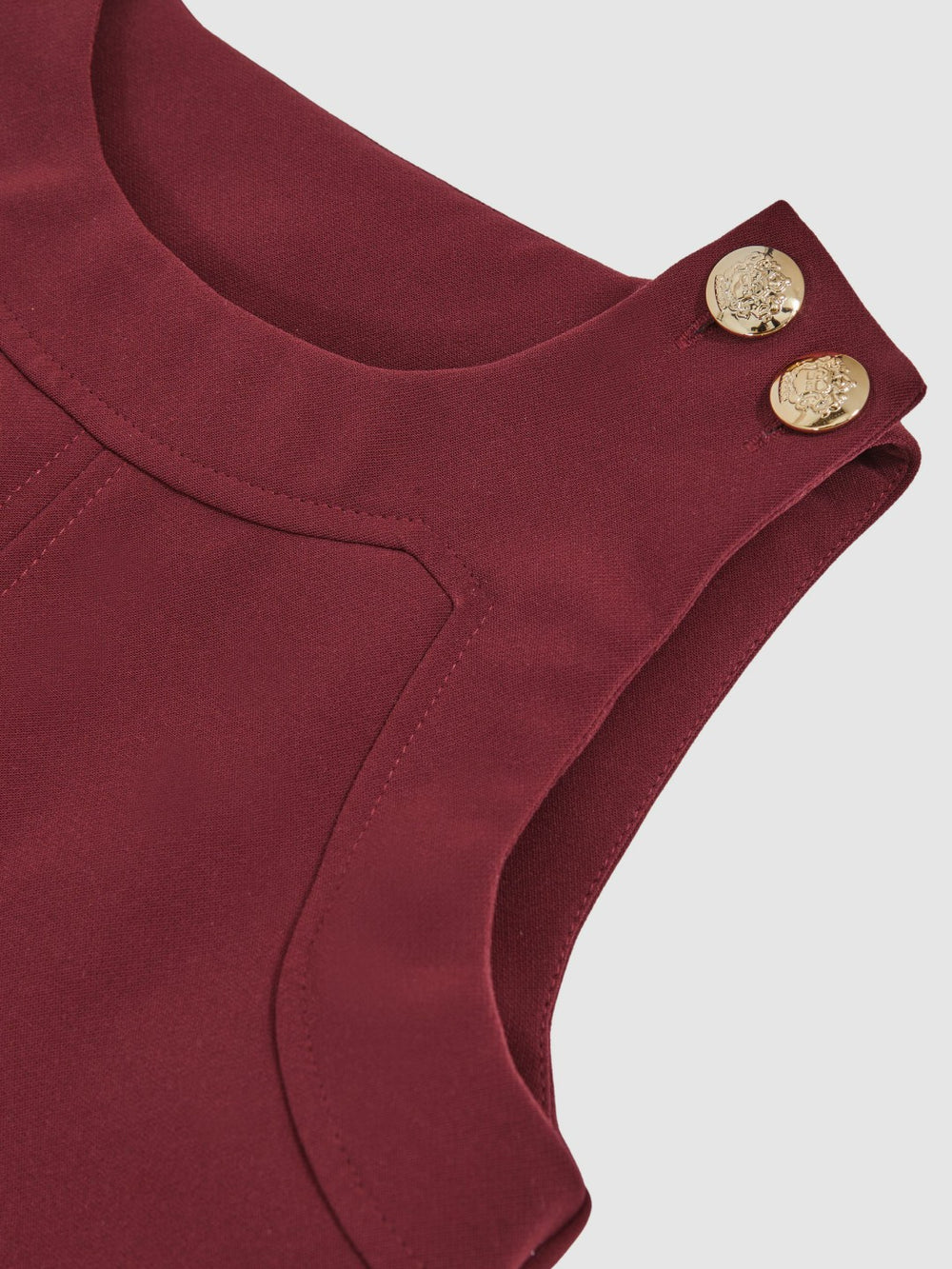 Reiss | 9-13 yrs Button-Detail Sleeveless Shift Dress in Berry