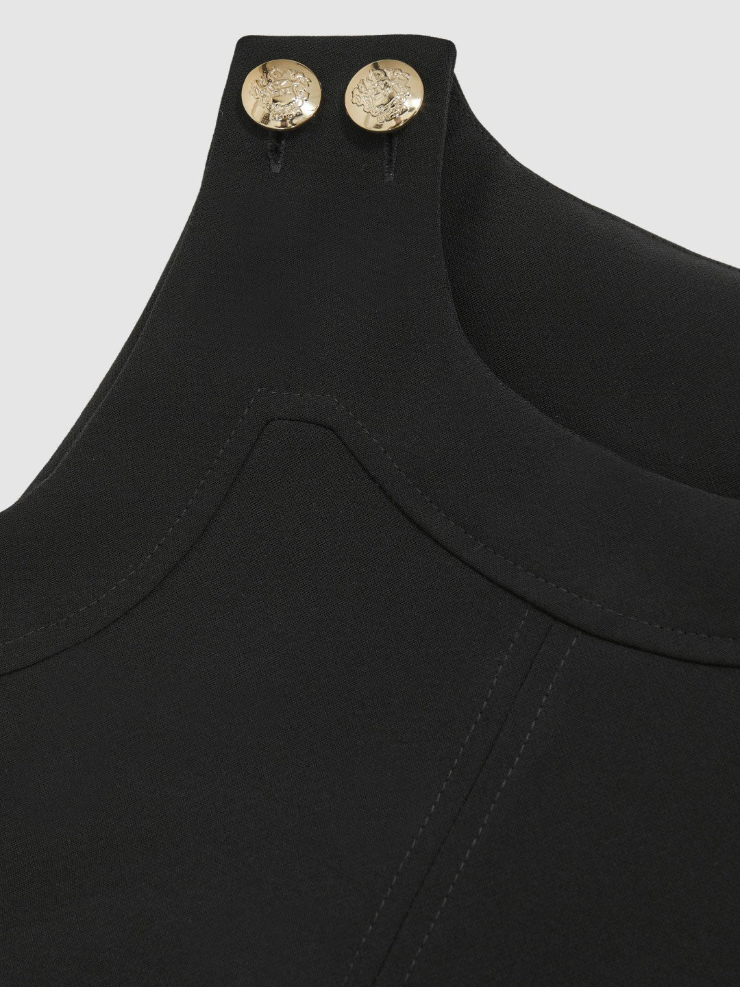 Reiss | 13-14 yrs Button-Detail Sleeveless Shift Dress in Black