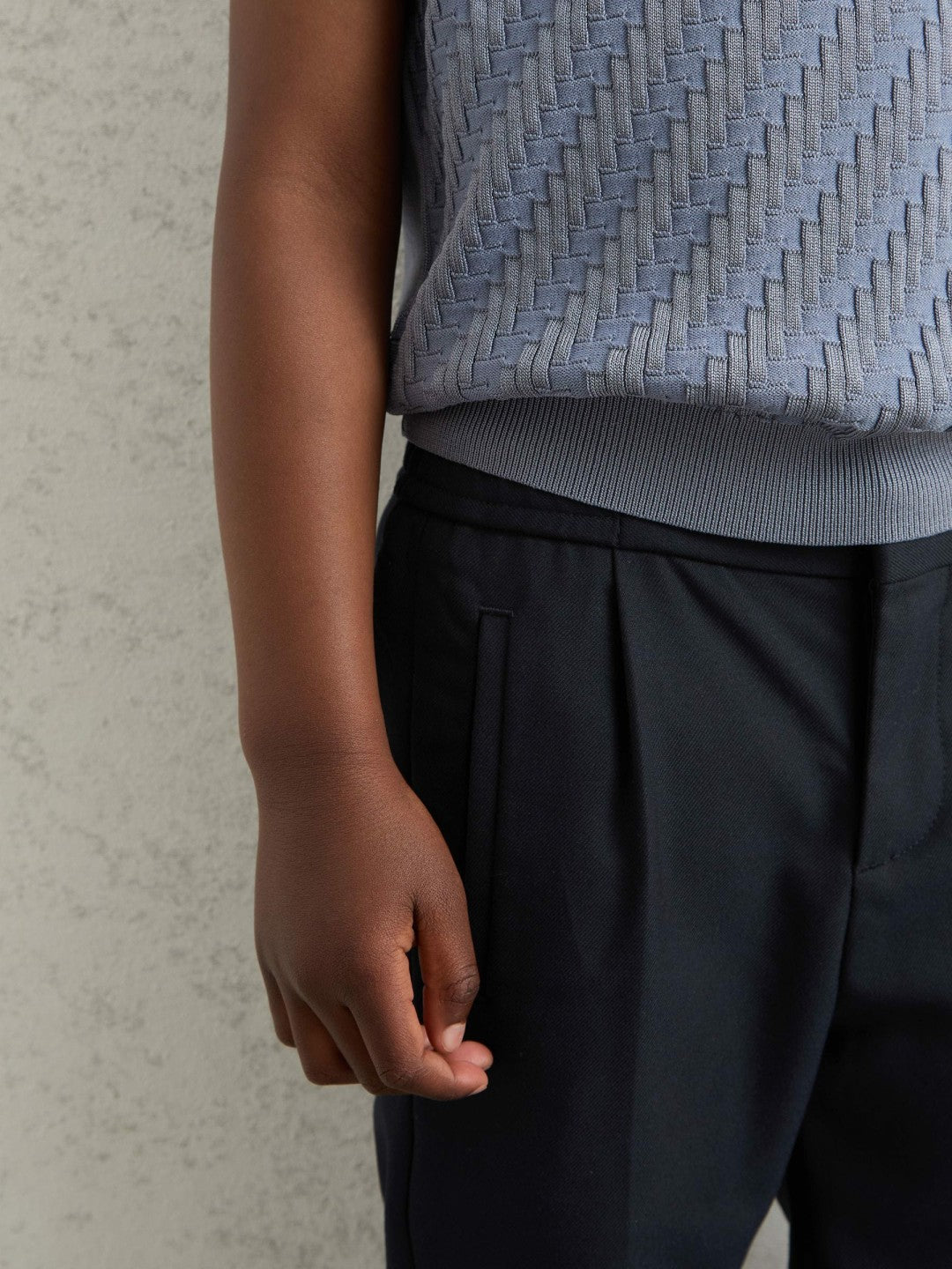 Reiss | 3-9 yrs Relaxed-Fit Pleated Tapered Trousers in Navy
