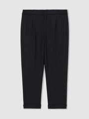Reiss | 9-13 yrs Relaxed-Fit Pleated Tapered Trousers in Navy