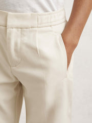 Reiss | 9-13 yrs Relaxed-Fit Pleated Tapered Trousers in Off White