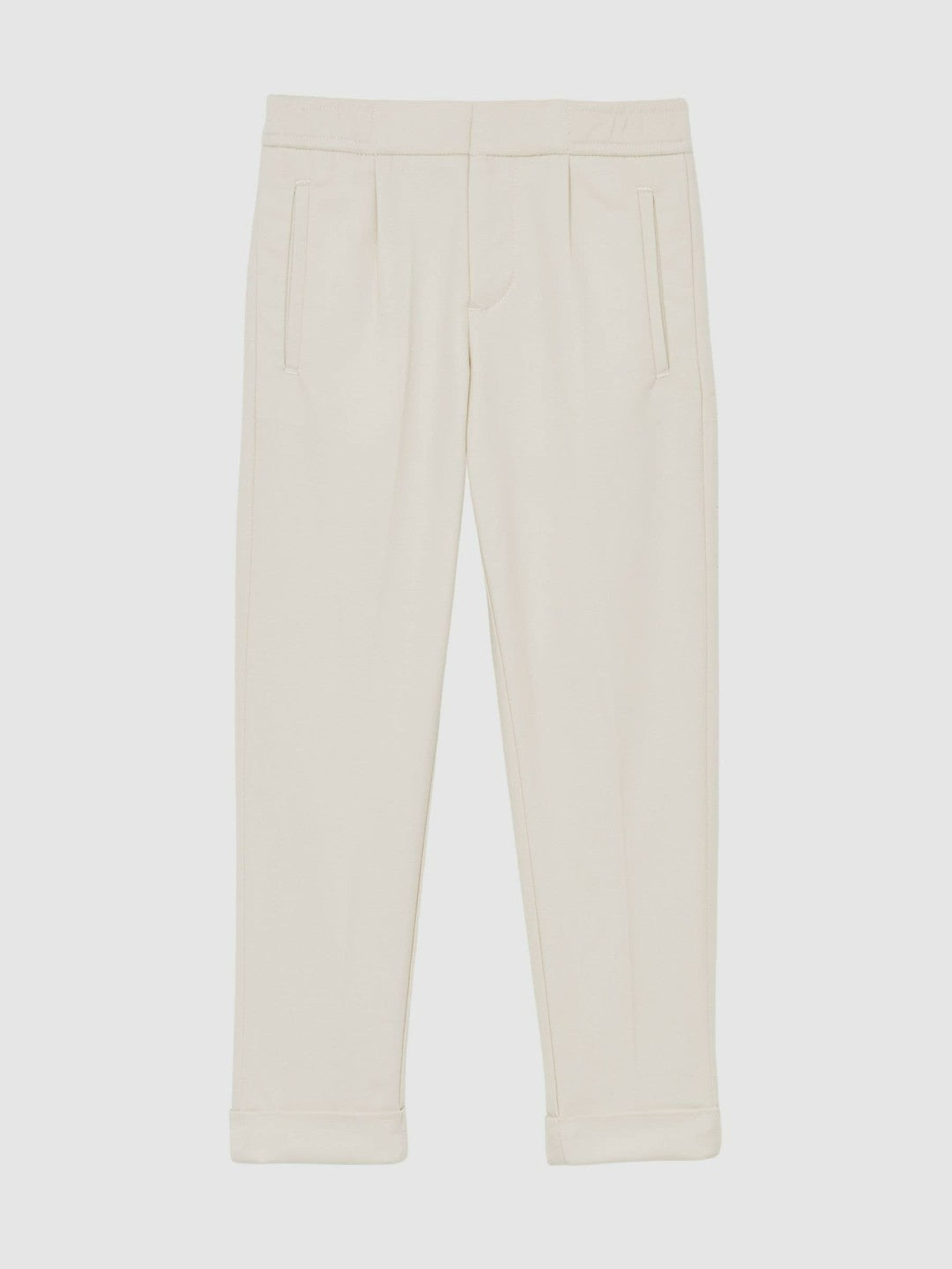 Reiss | 9-13 yrs Relaxed-Fit Pleated Tapered Trousers in Off White