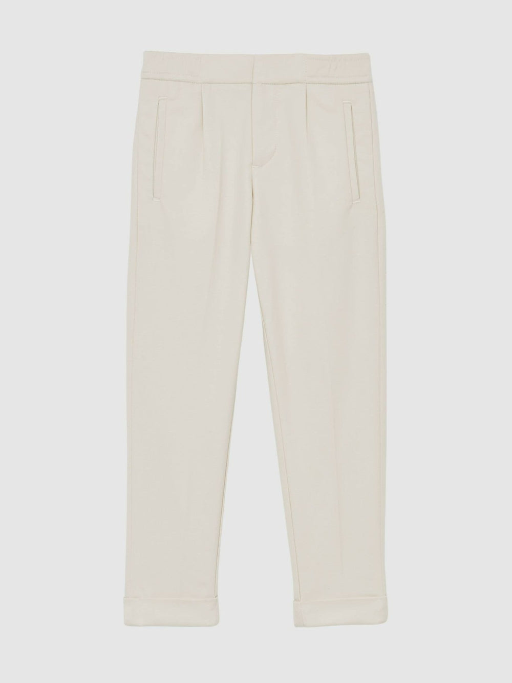 Reiss | 3-9 yrs Relaxed-Fit Pleated Tapered Trousers in Off White