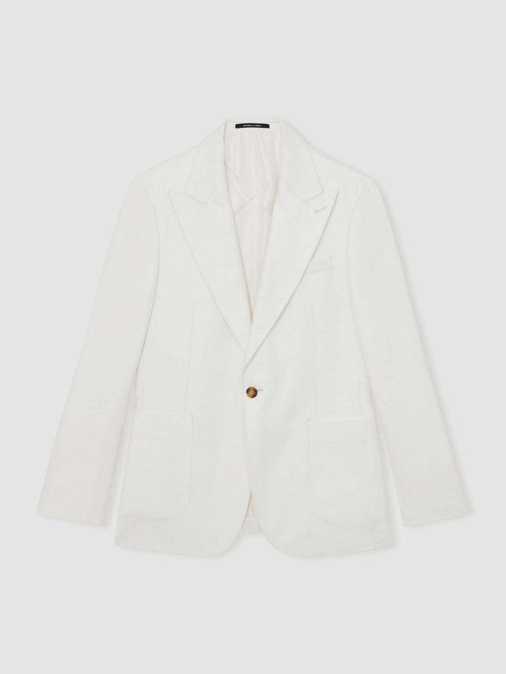 Reiss | Slim Fit Lyocell Linen Single Breasted Suit Blazer in White