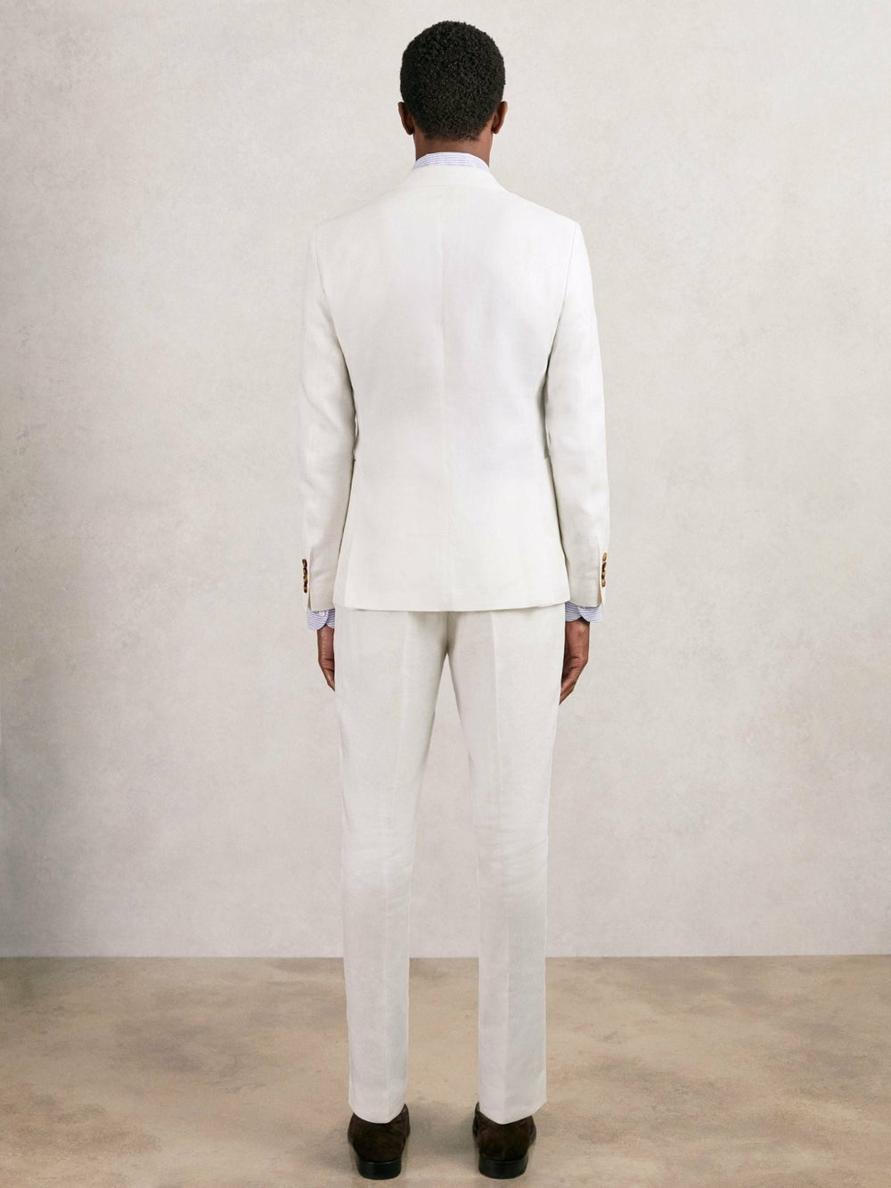 Reiss | Slim Fit Lyocell Linen Single Breasted Suit Blazer in White