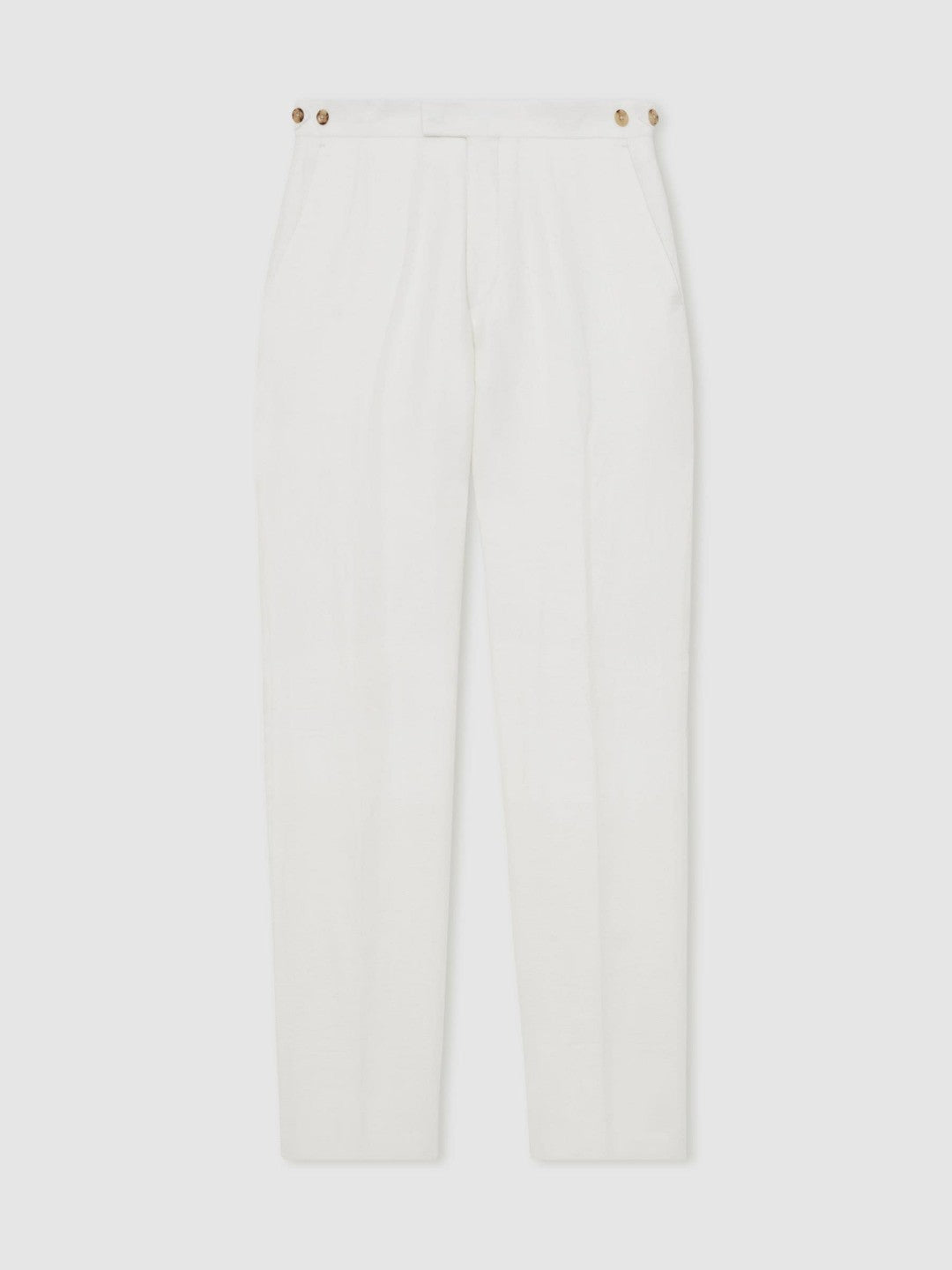Reiss | Slim Fit Lyocell Linen Suit Trousers in White