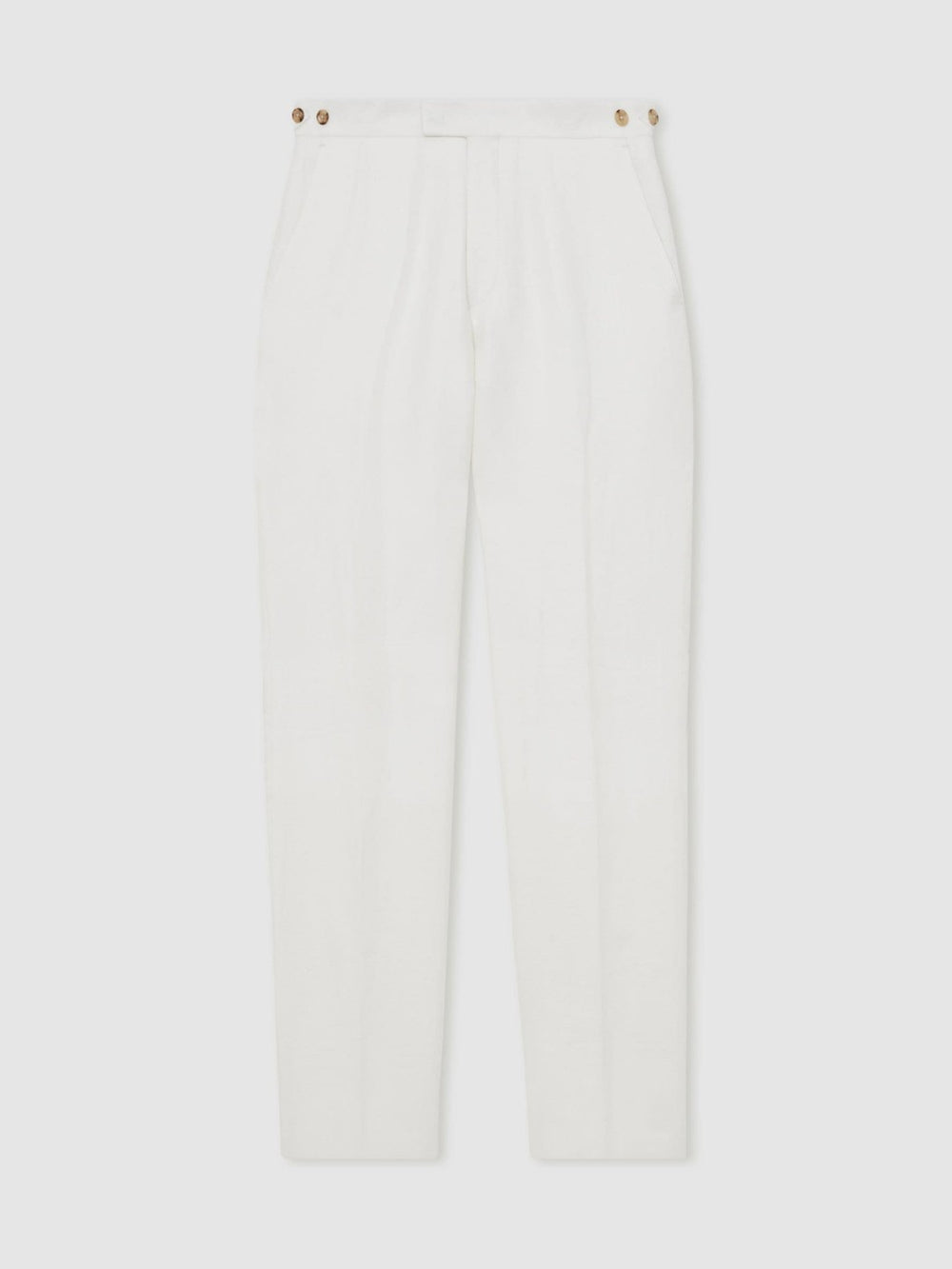 Reiss | Slim Fit Lyocell Linen Suit Trousers in White