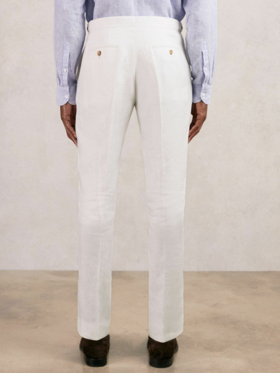 Reiss | Slim Fit Lyocell Linen Suit Trousers in White