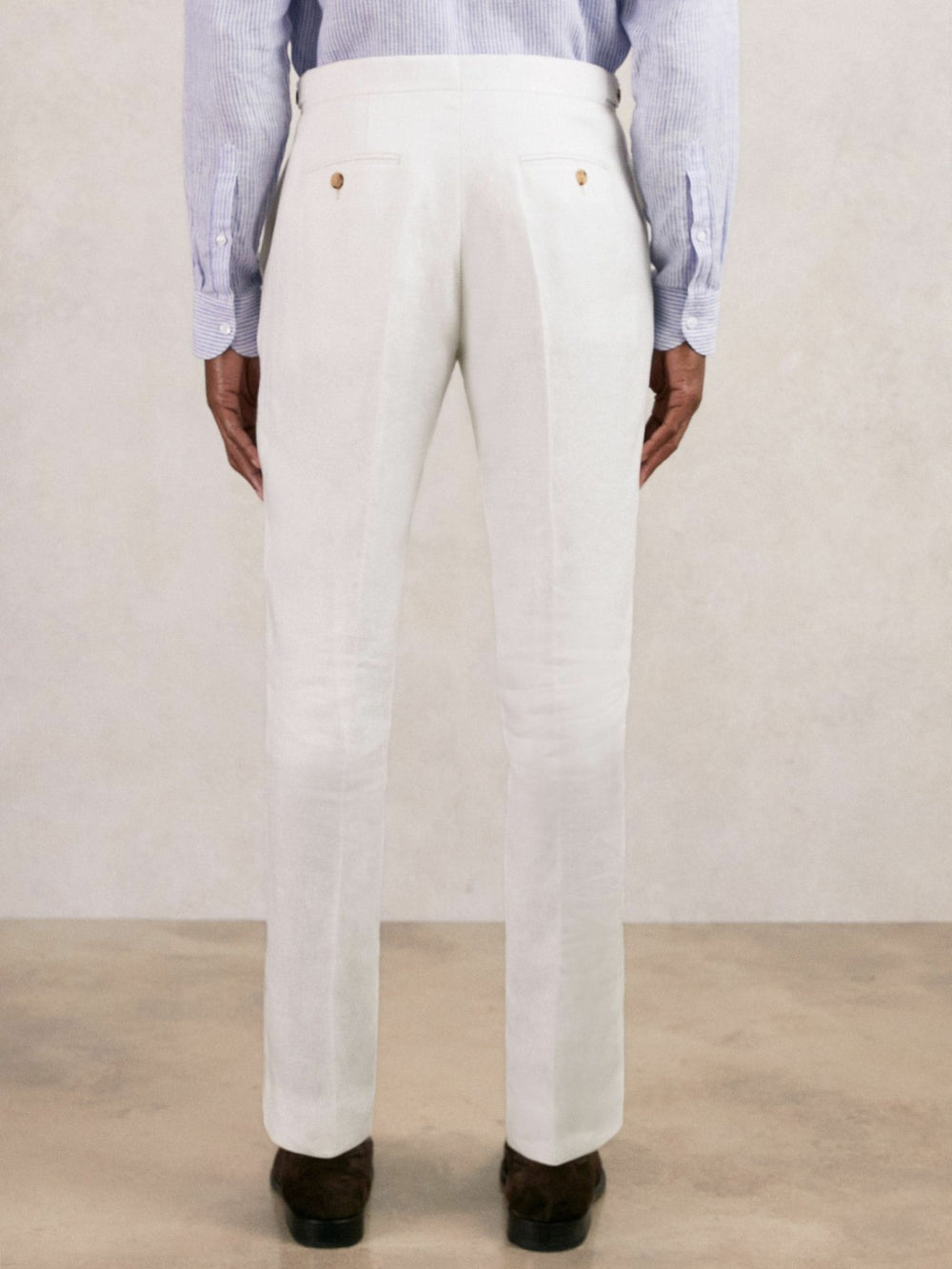 Reiss | Slim Fit Lyocell Linen Suit Trousers in White