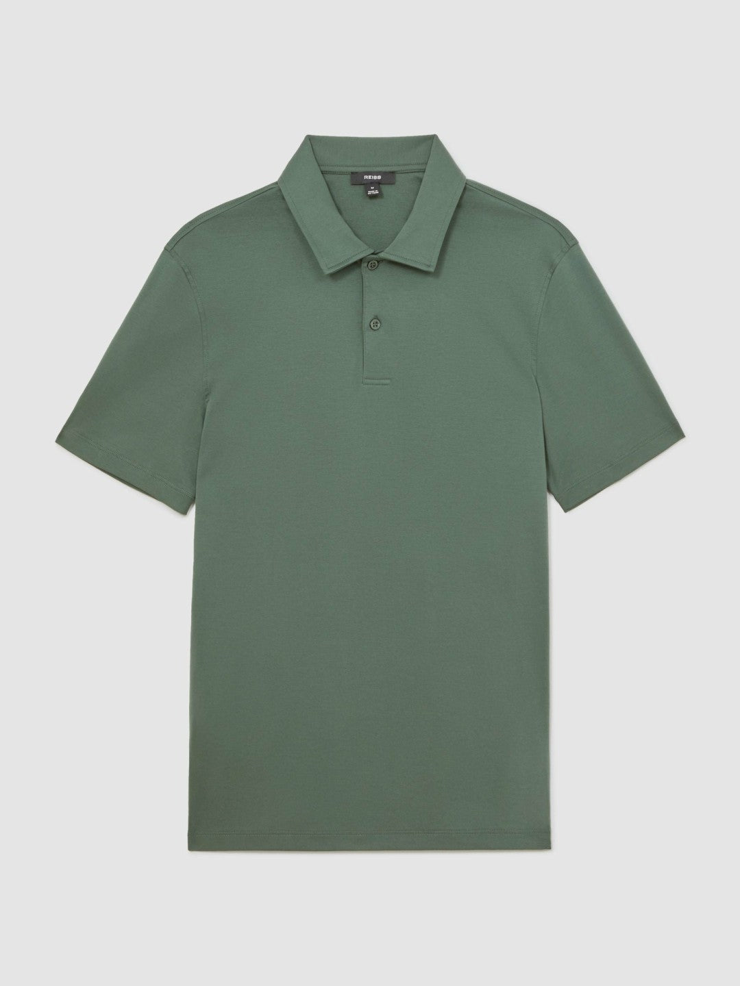 Reiss | Cotton Short-Sleeve Polo Shirt in Kale Green