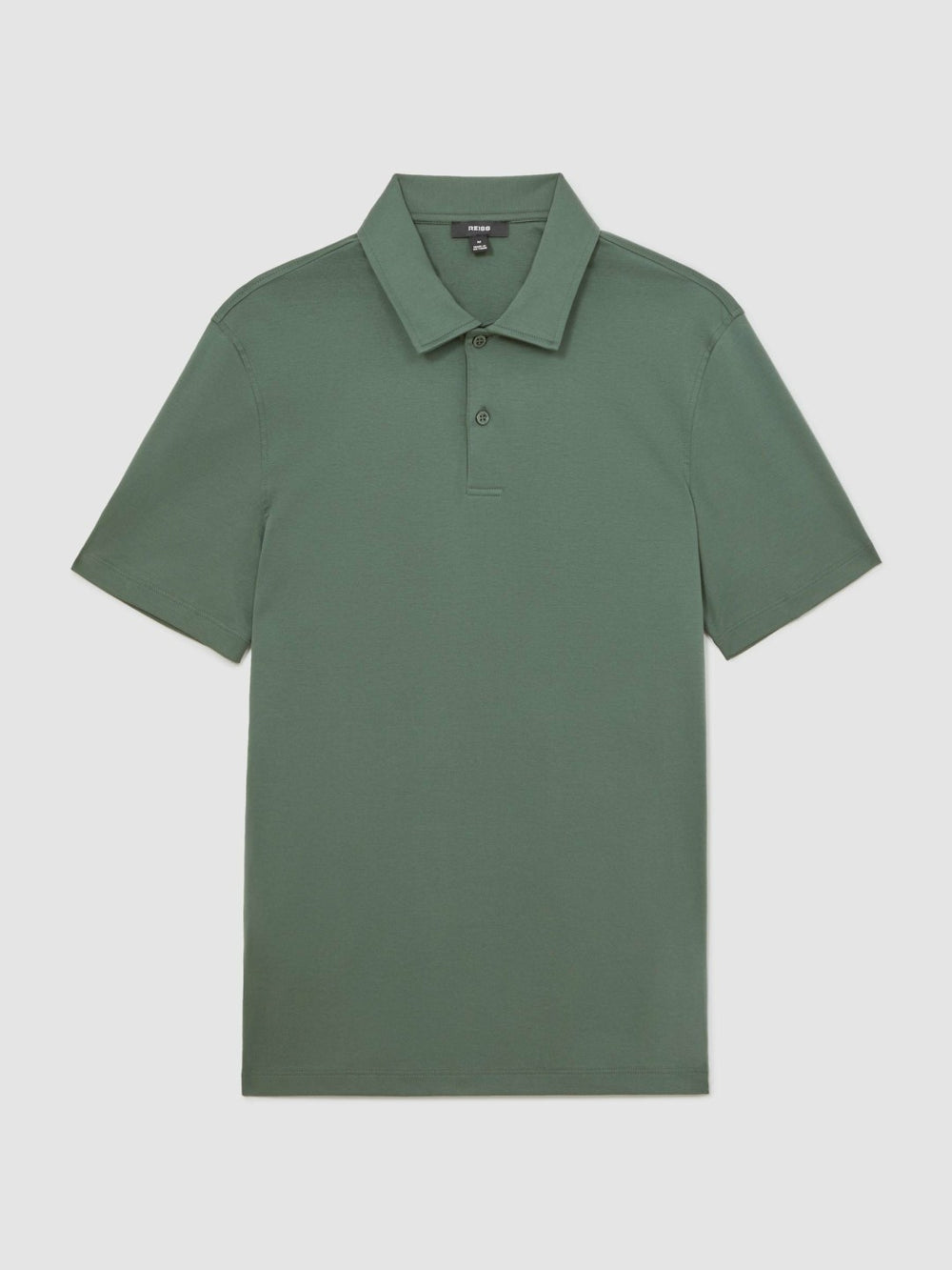 Reiss | Cotton Short-Sleeve Polo Shirt in Kale Green