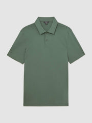 Reiss | Cotton Short-Sleeve Polo Shirt in Kale Green