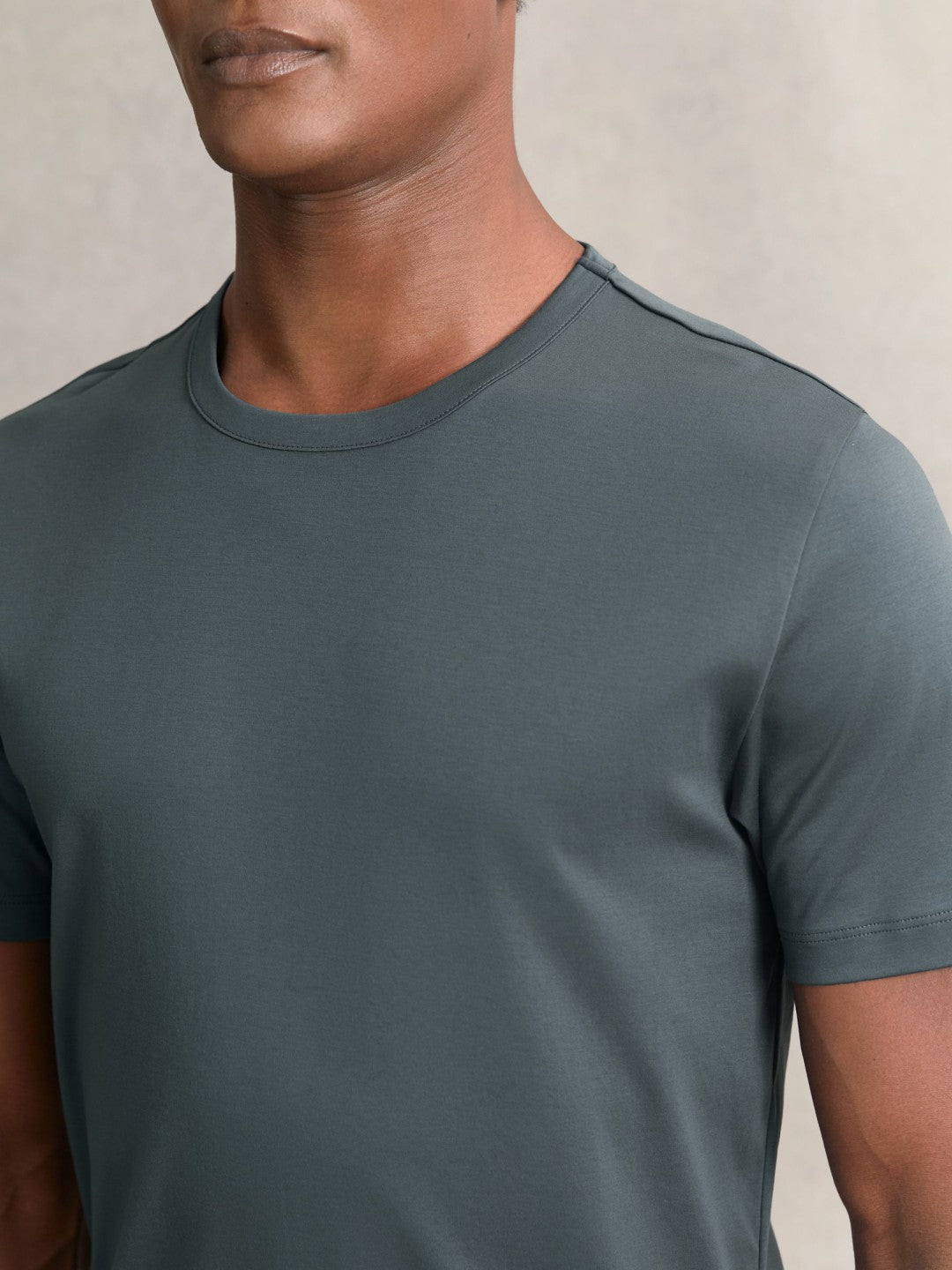 Reiss | Airwater-Cotton Crew-Neck T-Shirt in Airforce Blue
