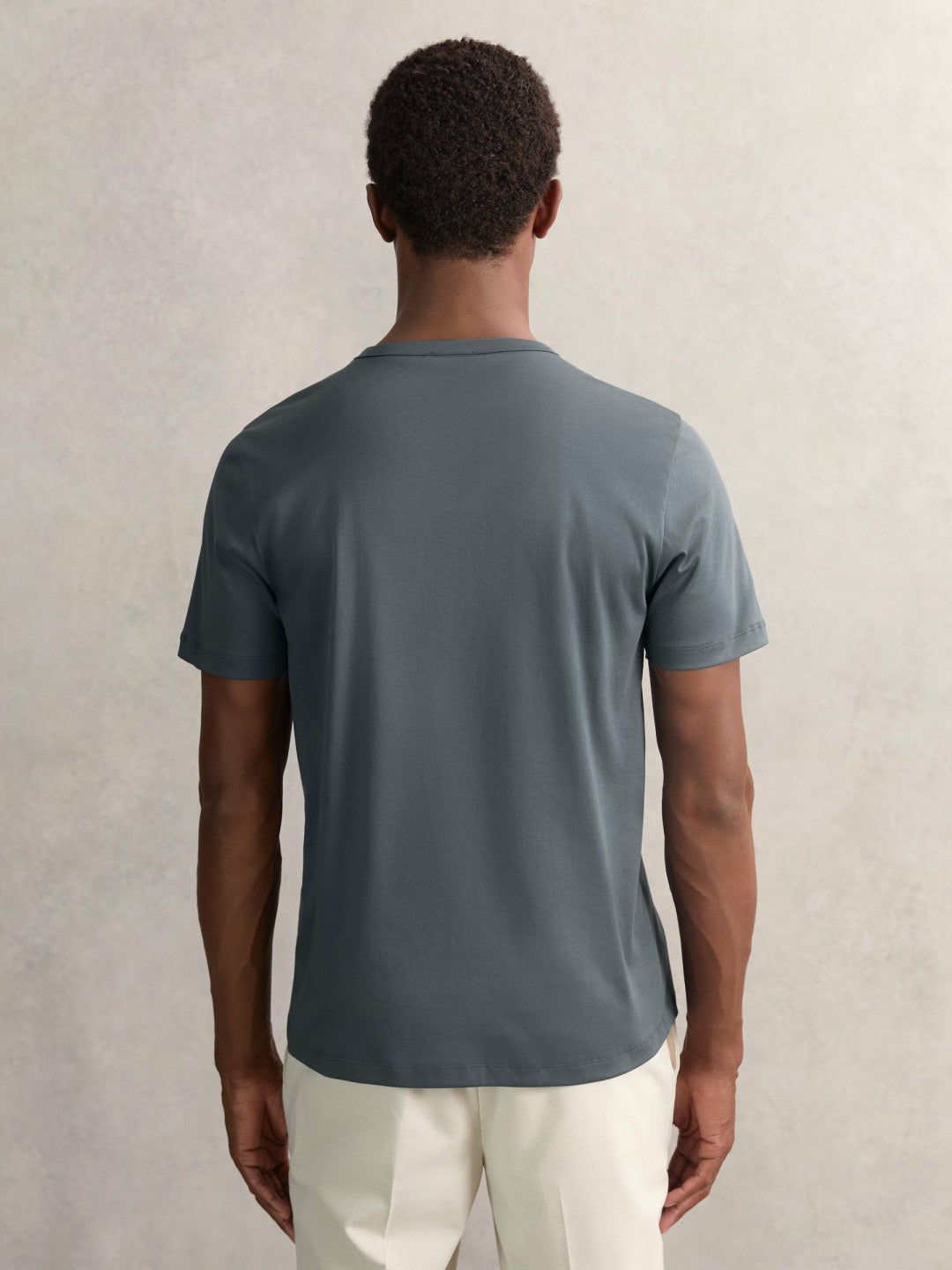 Reiss | Airwater-Cotton Crew-Neck T-Shirt in Airforce Blue