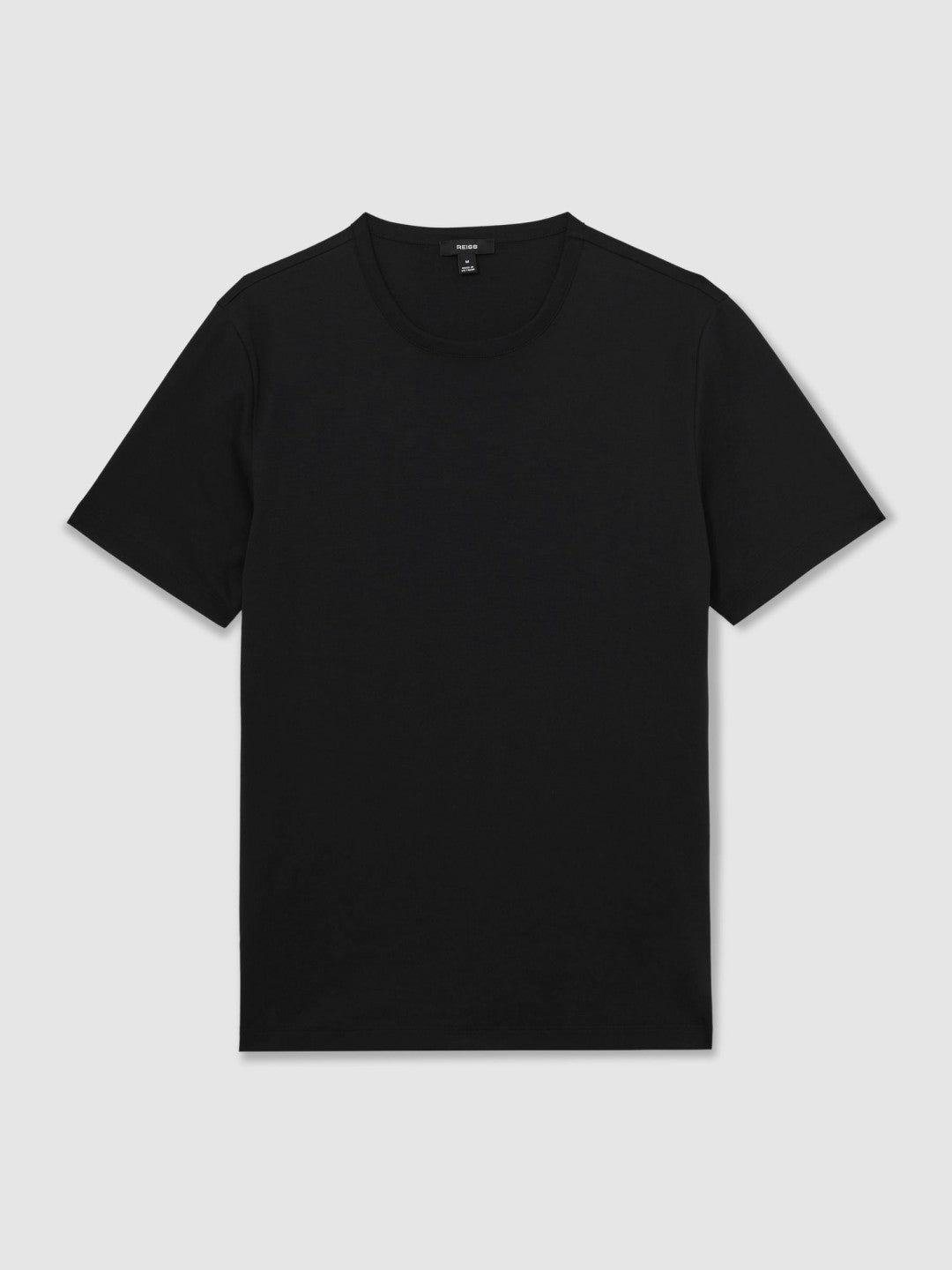 Reiss | Airwater-Cotton Crew-Neck T-Shirt in Black