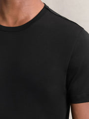 Reiss | Airwater-Cotton Crew-Neck T-Shirt in Black