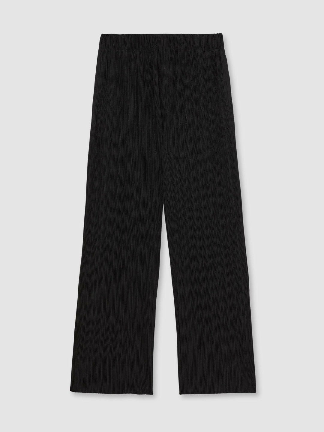 Reiss | Plissé Wide Leg Trousers in Black